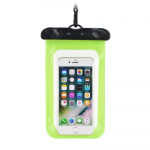 Waterproof bag for mobile phone with plastic closing green