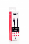 SEEK TOTI USB A Type-C kaabel, 2m, punutud, 3A, must