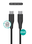 eSTUFF INFINITE (GRS) USB-C kuni USB-C kaabel 3m must. PVC-vaba