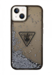 GUESS Kvakate vedel glitter kolmnurk lbipaistev must, iPhone 14 Plus jaoks, GUHCP14MLFCTPK, GUHCP14MLFCTPK
