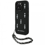 Karl Lagerfeld Etui Saffiano Crystals w/Chain do iPhone 16 Pro czarny