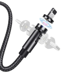 USAMS U59 vlk 2.1A kiirlaadimise magnetkaabel 1m punutud must/must SJ472USB01 (US-SJ472) reguleeritava nurga all