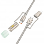 Kaabel Hoco PD 3A 60W 1,2 m U138 hall, USB C / Lightning USB C / LED hes laadimiskaablis