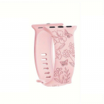 Riff Laser carved Silicone strap AND quot; Butterfly AND quot; for Apple iWach series 38 / 40 / 41 mm Pink