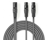 Nedis Kabelis XLR M - 2x XLR F 1.5m