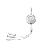 Joyroom Colorful Series S-A40 tmmatav kaabel 3in1 USB-A - USB-C / Lightning / Micro USB 1m - Valge - OUTLET