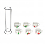 Tasside 6 osaline komplekt hoidikuga Bialetti Espresso TAZZ202, vrviline