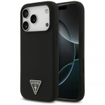 GUESS Etui Silikoonist Kolmnurklogo MagSafe iPhone'ile 17 Pro Max must