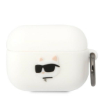 Karl Lagerfeld KLAPRUNCHH AirPods Pro kate biay/valge Silikoonist Choupette Head 3D