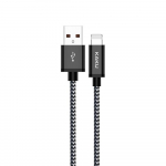 iKaku KSC-107 pehme kaabliga Lightning laadimiskaabel 1m must