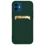 Hurtel Card Case Silicone Wallet Case with Card Slot Documents for Samsung Galaxy A72 4G Dark Green