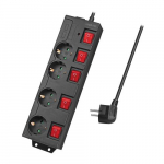 Logilink LPS251 pikendusjuhe 1,5 m 4 voolu pistikupesaga Siseruumides Must