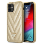 GUESS GUHCP12SPUVQTMLBE iPhone 12 mini 5,4" zoty/kuldne kvakaaneline V-kohver kollektsioon