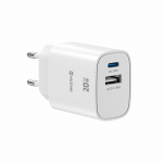 Swissten Edge GaN reisiadapter GaN USB-C PD 20W + USB-A 18W QC