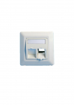 Lanview Wall plate, angled, double outlet EURO white