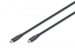 Digitus USB silikoontarukas, USB 10Gbps, 1m, must