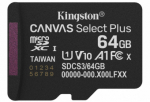 KINGSTON Atmiakart MicroSDXC 64GB Canvas Select Plus ilma adapterit