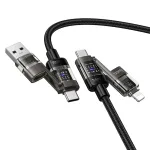 Kaabel 4in1 USB A/C USB C/Lightning Hoco 240W 1,2 m U151 must