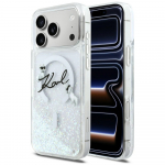 Karl Lagerfeld Lbipaistev Liquid Glitter Karl Script Logo MagSafe etui iPhone 17 Pro Max jaoks