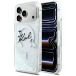 Karl Lagerfeld Liquid Glitter Karl Script Logo phone case with MagSafe support for iPhone 17 Pro Max transparent