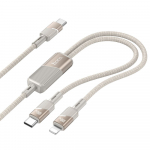 Kaabel 2in1 USB-C USB-C + Lightning Hoco 5A 100W 1,2 m U139 kuldne