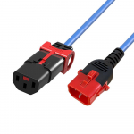 MicroConnect Powercord C13 IEC Lock+ - C14 IEC Lock Dual Locking blue