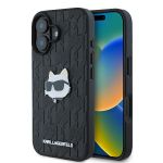 Karl Lagerfeld KLHCP16SPGKLCHPK iPhone 16 6.1" tarny/must kvakaaneline monogrammiga Choupette peakinnitus