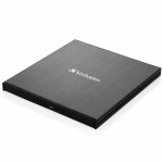 Verbatim Vline Slimline Blu-ray Ultra HD 4K salvestaja + USB-C/USB-A kaabel must/must 43888