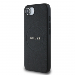 GUESS Etui Grained Ring MagSafe do iPhone 16e czarny