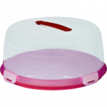 Cake transport box round 34,7x15,6cm red