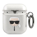 Karl Lagerfeld KLA2UKHGS AirPods 1/2 kate srebrny/hbedane Glitter Karl`s Head