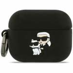 Karl Lagerfeld Silikoonist kaitsembrise Karl AND Chaupette Peaksa 3D AirPods Pro 3 jaoks, must