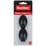 SAUBER Hooks, 2 pcs, oval, black iron