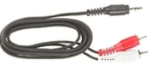 Mercodan Audio kopeerimiskaabel, 10,0 m, 2 x Phono male, 1 x minijack