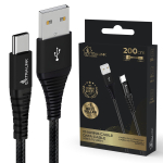 Extralink Smart Life punutud 15W USB Type-A Type-C 2m must | USB kaabel | 5V 3A