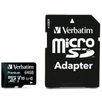 Verbatim MicroSDXC 64GB V10 kaart + adapter must/must 44084