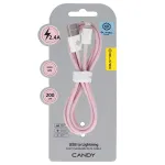 Blavec CCA-UL24P20 andmelekut ja laadimiskaabel | USB-A kuni Lightning | 12W | 2m | roosa