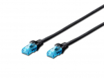 Digitus Patch nr RJ45/RJ45 U/UTP kat. 5e 3,0m AWG 26/7 PVC Must
