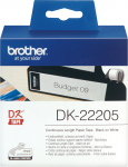 BROTHER DK-22205 Rullikleebis, 62 mm, must/valge (DK22205)