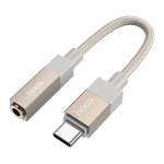 Adapter USB-C (mees) 3,5 mm (naine) Hoco UPA32C kuld