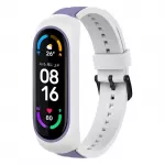 Fusion Accessories Fusion Dual Color band for Xiaomi Mi Band 3 | 4 | 5 | 6 white - purple