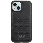 Audi Snteetilisest nahast MagSafe iPhone 15 / 14 / 13 6.1" tarny/must kvakott AU-TPUPCMIP15-GT/D3-BK