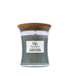 Woodwick Evergreen Cashmere scented candle with wooden wick 275 g