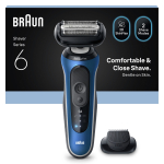 BRAUN Seeria 6, 62-B1200S Wet AND Dry habemeajaja partratrimmerilisosalla (8700216644907)