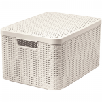 STORAGE BOX CURVER RATTAN L WITH LID