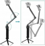 Puluz Three Arm Grip Monopod for GoPro / Sjcam / Xiaomi