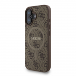 GUESS Nahast PU kaanega 4G vrviline rngas, MagSafe hendus iPhone 16 jaoks / Pruun