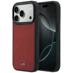 Mercedes Nahast vrguga lemkinnitus, millel on Bow Line MagSafe, iPhone 18 Pro Max / 17 Pro Max jaoks, viinipunane