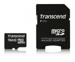 Transcend microSDXC/SDHC Class 10 16 GB adapteriga