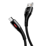 USAMS Kabel pleciony U-Tone microUSB 1.2m Power-off 2A Kiirlaadimise tarny/must SJ346USB01 (US-SJ346)